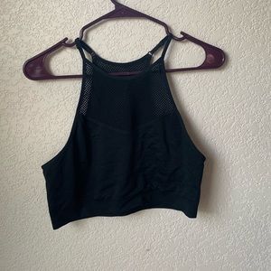 Mesh black sports bra